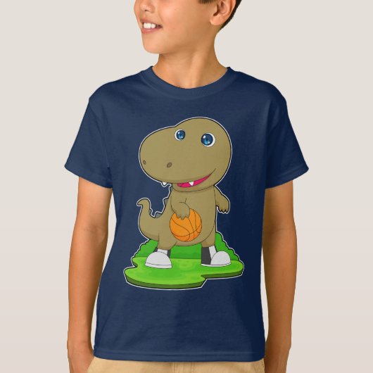 Dinosaur Basketball speler Basketbal T-shirt (Voorkant)