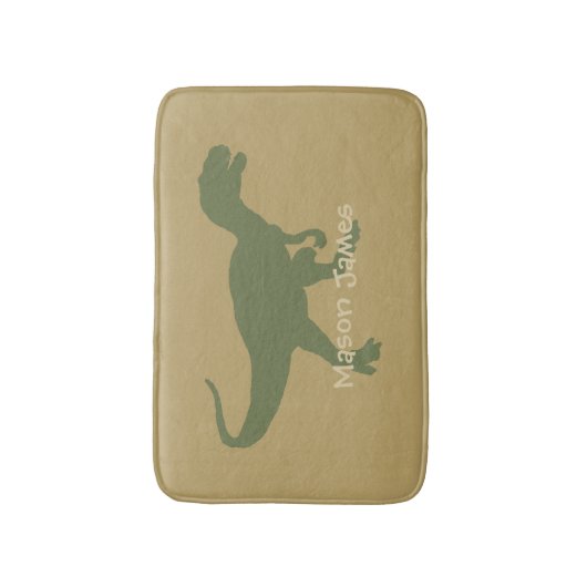 Dinosaur Bath Mat T-Rex Silhouette Camo Dino (Voorkant Verticaal)
