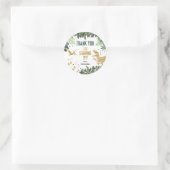 Dinosaur bedankt dat je langs bent gekomen ronde sticker (Tas)
