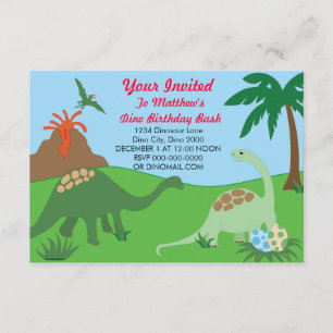 Dinosaur Birthday Bash Invite Kaart