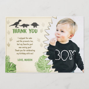 Dinosaur Birthday Bedankt voor je kaartje. Kaart