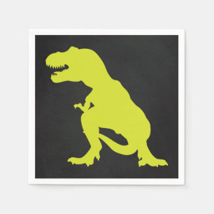 Dinosaur Birthday Chalkboard Green Servet