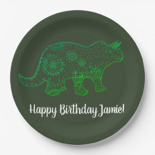 Dinosaur, Birthday Custom Paper Borden Papieren Bordje