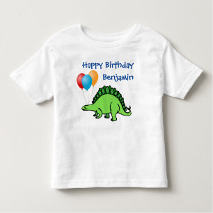 Dinosaur Birthday Cute Balloons Little Boy Name Kinder Shirts