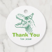 Dinosaur Birthday Dank u Label (Voorkant)