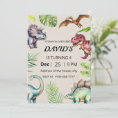Dinosaur Birthday Invitation (Debout devant)