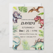 Dinosaur Birthday Invitation (Devant)