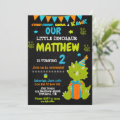 Dinosaur birthday invitation - Dino party invite (Debout devant)