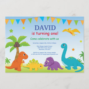 Dinosaur Birthday Invitation Dino Party Kaart