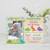 Dinosaur Birthday Invitation Dino Party Kaart (Staand voorkant)