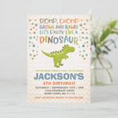 Dinosaur Birthday Invitation Dinosaur Dig Party Kaart (Staand voorkant)