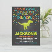 Dinosaur Birthday Invitation Dinosaur Dig Party Kaart (Staand voorkant)
