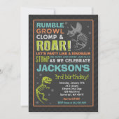 Dinosaur Birthday Invitation Dinosaur Fossil Party Kaart (Voorkant)
