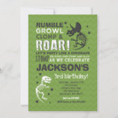 Dinosaur Birthday Invitation Dinosaur Fossil Party Kaart (Voorkant)