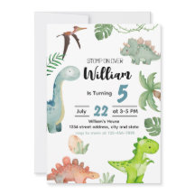 Dinosaur Birthday Invitation, Dinosaur Invitation