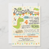 Dinosaur Birthday Invitation Dinosaur Roar Party Kaart (Voorkant)