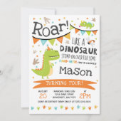 Dinosaur Birthday Invitation Dinosaur Roar Party Kaart (Voorkant)
