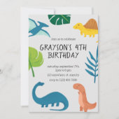 Dinosaur Birthday Invitation Sjabloon Kaart (Voorkant)