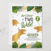 Dinosaur Birthday Invitation Two Wild Dinosaur Par (Devant)