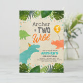Dinosaur Birthday Invitation Two Wild Dinosaur Par (Debout devant)