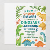 Dinosaur Birthday Invitations Feestdagenkaart (Voorkant / Achterkant)