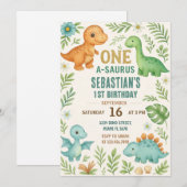 Dinosaur Birthday Invitations Feestdagenkaart (Voorkant / Achterkant)