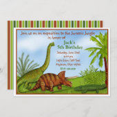 Dinosaur Birthday Invitations Kaart (Voorkant / Achterkant)