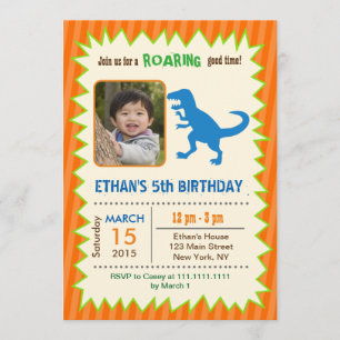 Dinosaur Birthday Invitations Kaart