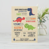 Dinosaur Birthday Invitations Kaart (Staand voorkant)