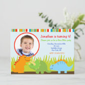 Dinosaur Birthday Invitations Kaart (Staand voorkant)
