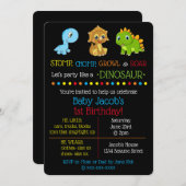 Dinosaur Birthday Invitations Kaart (Voorkant / Achterkant)