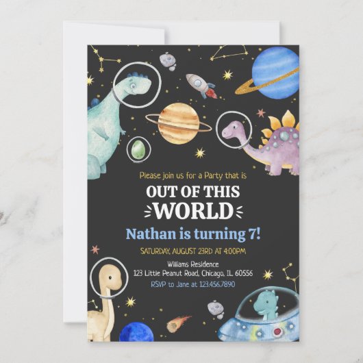 Dinosaur Birthday Kaart (Voorkant)