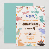 Dinosaur Birthday Kaart (Voorkant / Achterkant)