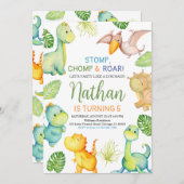 Dinosaur Birthday Kaart (Voorkant / Achterkant)