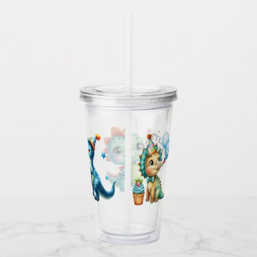 Dinosaur Birthday Party Acryl Drinkbeker (Rechts)