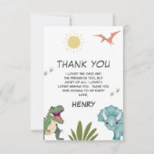 Dinosaur Birthday Party Bedankkaart (Voorkant)