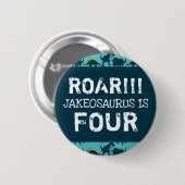 Dinosaur Birthday Party Button Favor (Voorkant /achterkant)