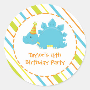 Dinosaur Birthday Party Dino Personalized Sticker