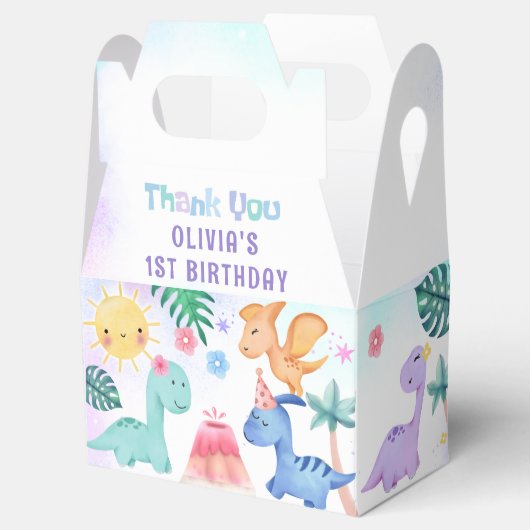 Dinosaur Birthday Party Favor Box Bedankdoosjes (Geopend)