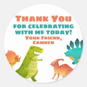 Dinosaur Birthday Party Favor Gift Sticker