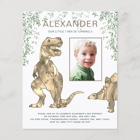 Dinosaur Birthday Party Flyer (Voorkant)