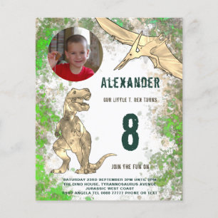 Dinosaur Birthday Party Foto Modern Budget Flyer