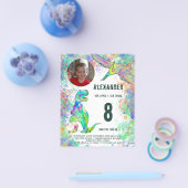 Dinosaur Birthday Party Foto Modern Budget Flyer (Enkel)