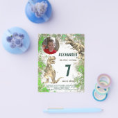 Dinosaur Birthday Party fotobudget Flyer (Enkel)