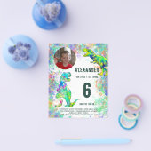 Dinosaur Birthday Party fotobudget Flyer (Enkel)