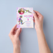 Dinosaur Birthday party Fotoroze budget Flyer (Hand)