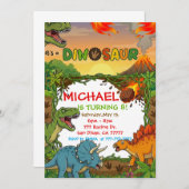 Dinosaur Birthday Party Invitation (Devant / Derrière)