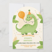 Dinosaur Birthday Party Invitation  (Devant)