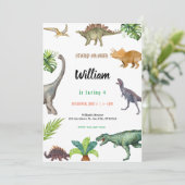 Dinosaur Birthday Party Invitation (Debout devant)