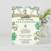 Dinosaur Birthday Party Invitation Kaart (Staand voorkant)